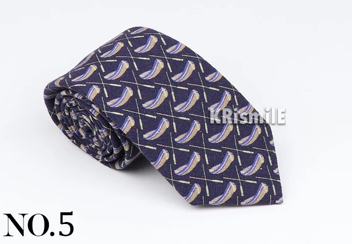 New Mens Tie Cotton Handmade Sports Bird Badge Pattern Neck Tie Novelty Casual Thick Skinny Male Cravat Daily Wear Accessory
