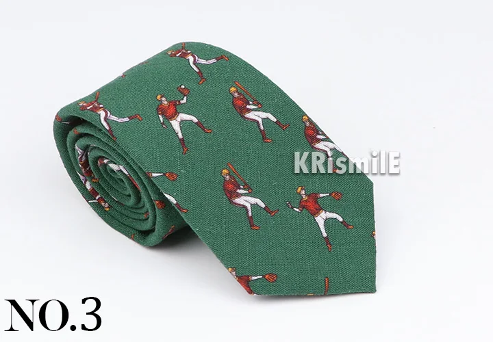 New Mens Tie Cotton Handmade Sports Bird Badge Pattern Neck Tie Novelty Casual Thick Skinny Male Cravat Daily Wear Accessory
