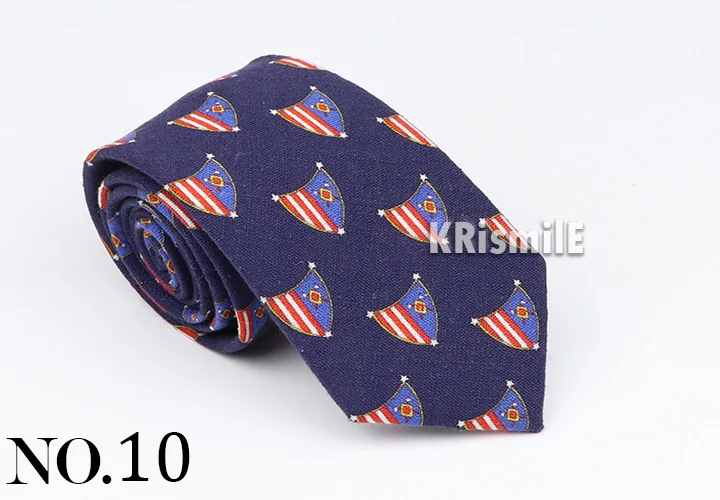 New Mens Tie Cotton Handmade Sports Bird Badge Pattern Neck Tie Novelty Casual Thick Skinny Male Cravat Daily Wear Accessory