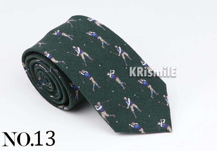 New Mens Tie Cotton Handmade Sports Bird Badge Pattern Neck Tie Novelty Casual Thick Skinny Male Cravat Daily Wear Accessory