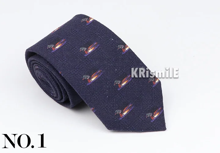 New Mens Tie Cotton Handmade Sports Bird Badge Pattern Neck Tie Novelty Casual Thick Skinny Male Cravat Daily Wear Accessory