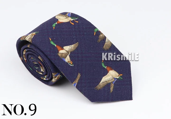 New Mens Tie Cotton Handmade Sports Bird Badge Pattern Neck Tie Novelty Casual Thick Skinny Male Cravat Daily Wear Accessory