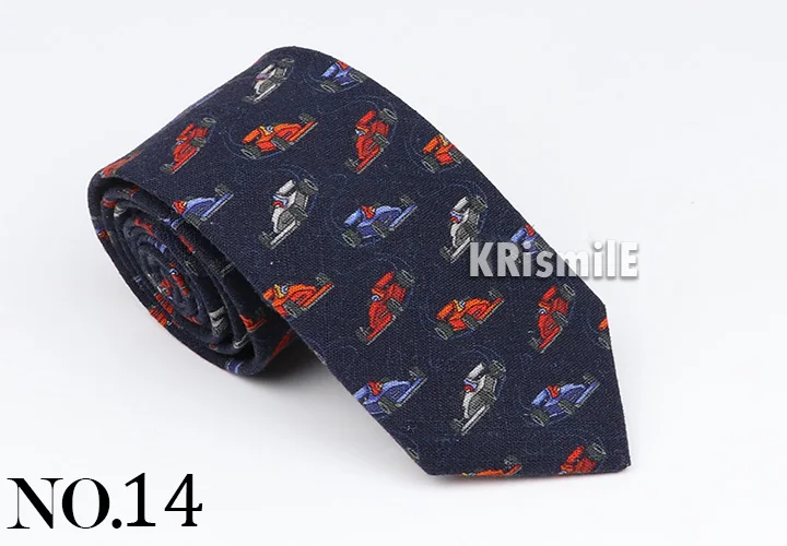 New Mens Tie Cotton Handmade Sports Bird Badge Pattern Neck Tie Novelty Casual Thick Skinny Male Cravat Daily Wear Accessory