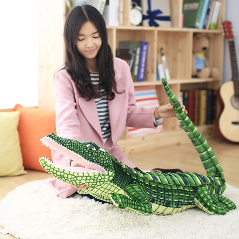 105-195cm Giant Stuffed Animal Real Life Alligator Plush Toy Simulation Crocodile Dolls Kawaii Pillow for Boys Xmas Gifts