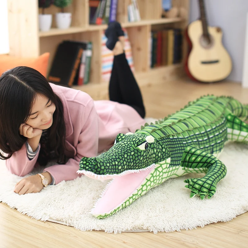 105-195cm Giant Stuffed Animal Real Life Alligator Plush Toy Simulation Crocodile Dolls Kawaii Pillow for Boys Xmas Gifts
