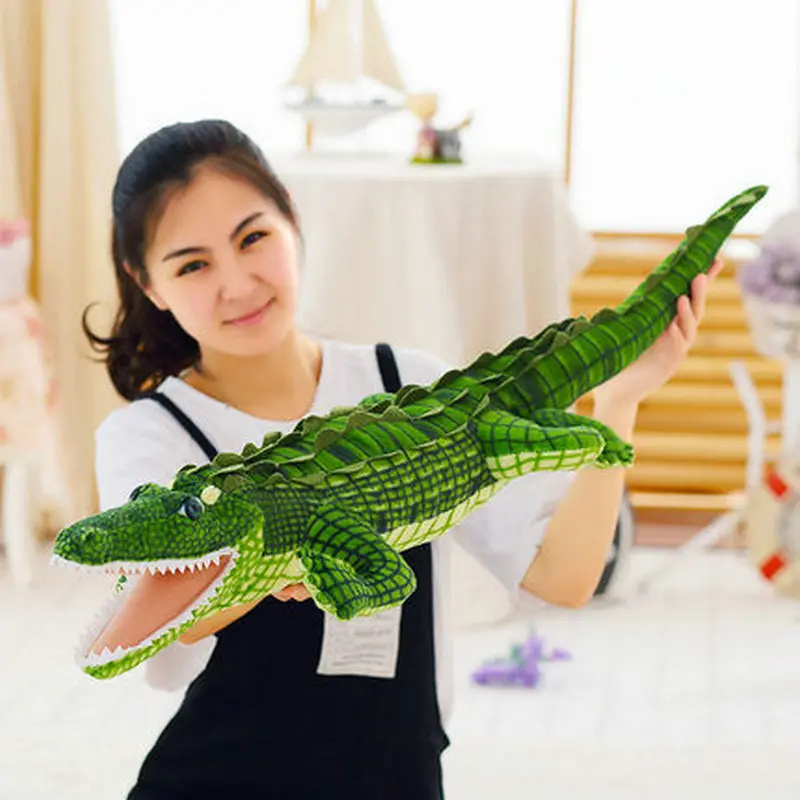 105-195cm Giant Stuffed Animal Real Life Alligator Plush Toy Simulation Crocodile Dolls Kawaii Pillow for Boys Xmas Gifts