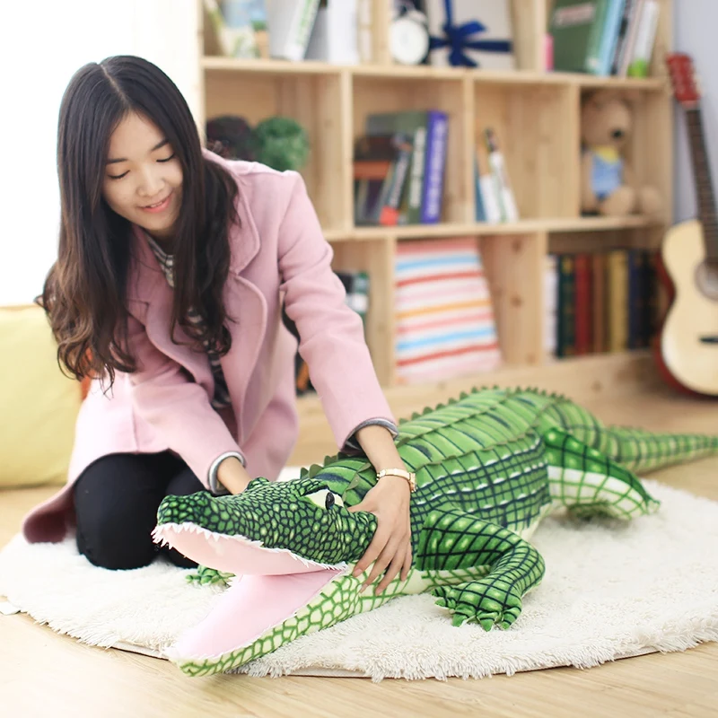 105-195cm Giant Stuffed Animal Real Life Alligator Plush Toy Simulation Crocodile Dolls Kawaii Pillow for Boys Xmas Gifts