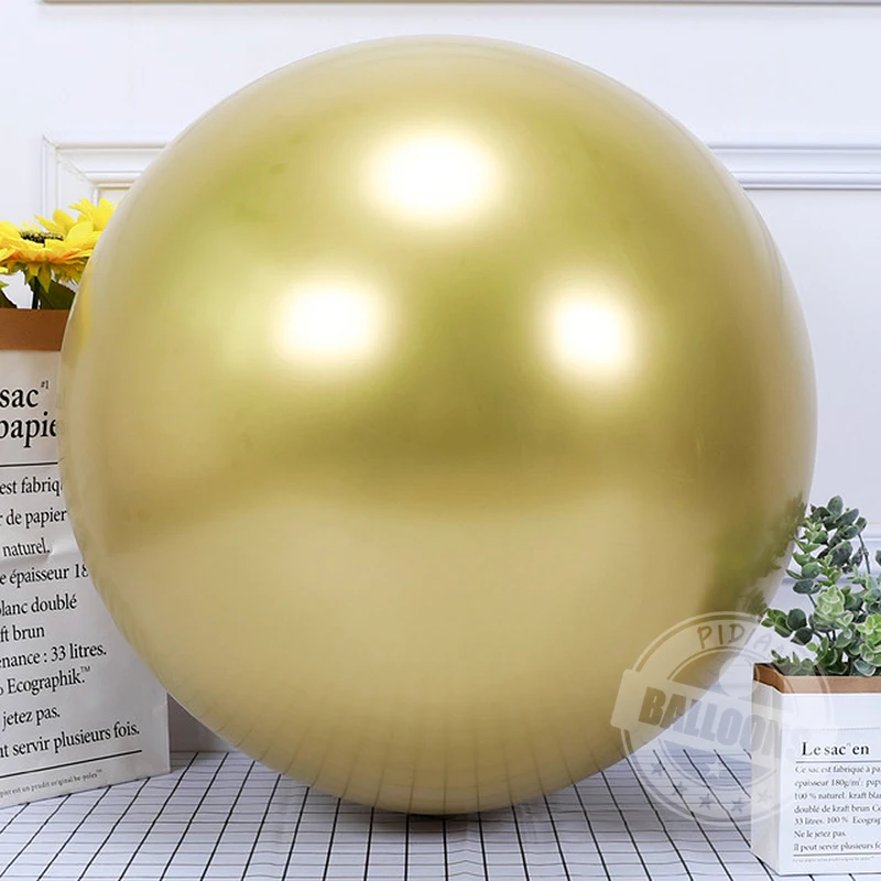 25pcs 5/10/12inch Metallic Balloons Birthday Party Decoration Wedding Background Layout Gold Silver Blue Pink Chrome Balloon