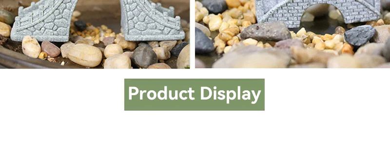 Miniature Sand Stones Bridge Figurine Boat DIY Terrarium Ornaments Fairy Garden Bonsai Rockery Lanscaping for Room Decoration