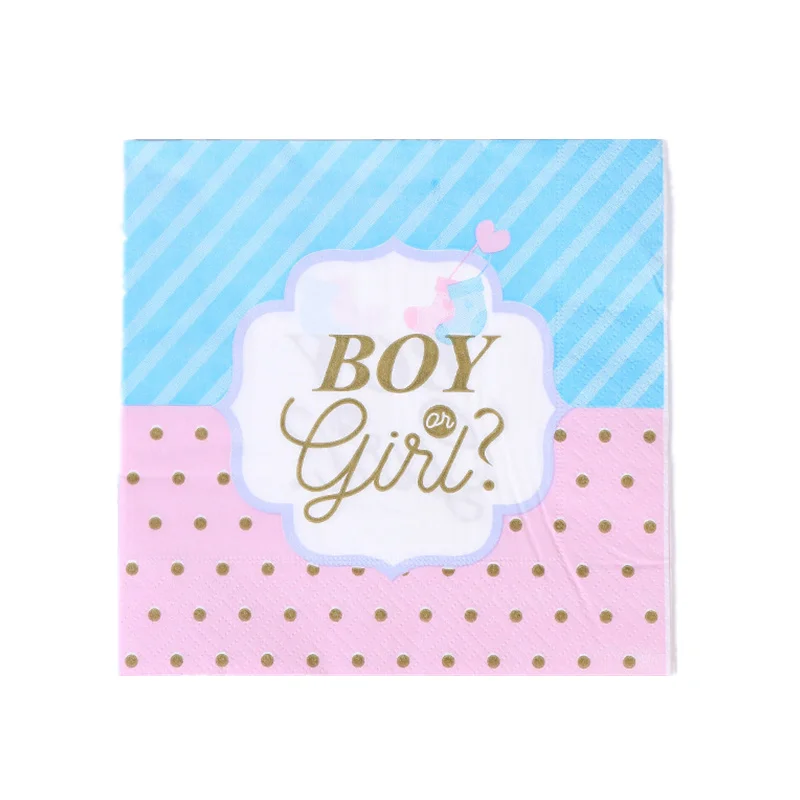 Pink Blue Boy Or Girl Gender Reveal Baby Shower Party Disposable Tableware Set Paper Plates Cups Banner Balloon Decoration