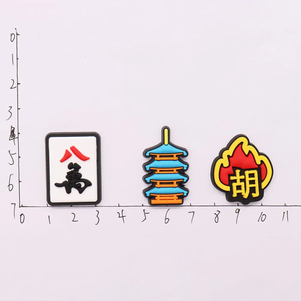 Single Sale 1PCS PVC Cartoon Shoe Charms Mahjong Playing Cards Tower Buckle Slipper Accessories Garden Shoes Button Decorations