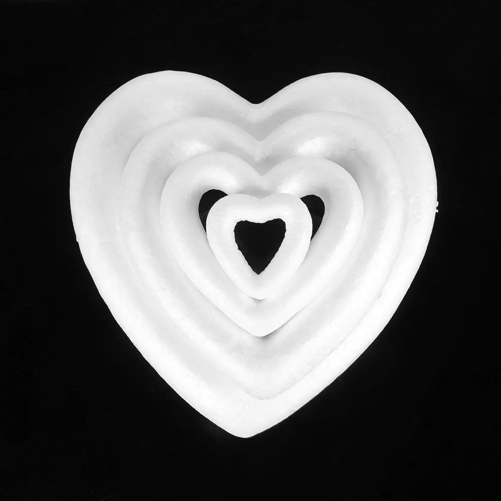 4/6/8.5/10/15cm New Heart Foam Mould White Craft Balls Modelling Polystyrene Wedding Decor DIY Ball Toys Party Decor