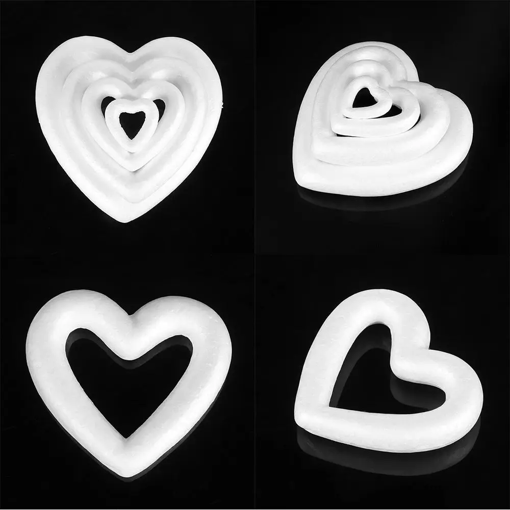 4/6/8.5/10/15cm New Heart Foam Mould White Craft Balls Modelling Polystyrene Wedding Decor DIY Ball Toys Party Decor