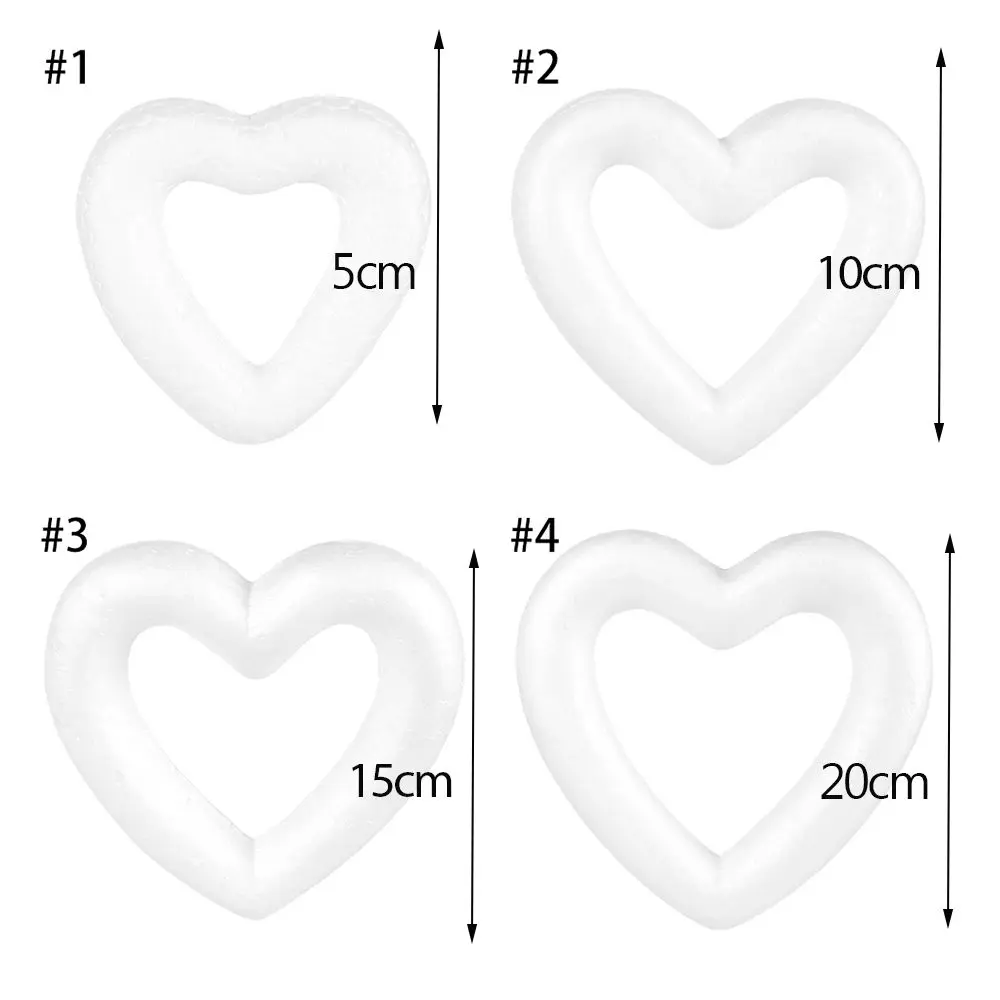 4/6/8.5/10/15cm New Heart Foam Mould White Craft Balls Modelling Polystyrene Wedding Decor DIY Ball Toys Party Decor