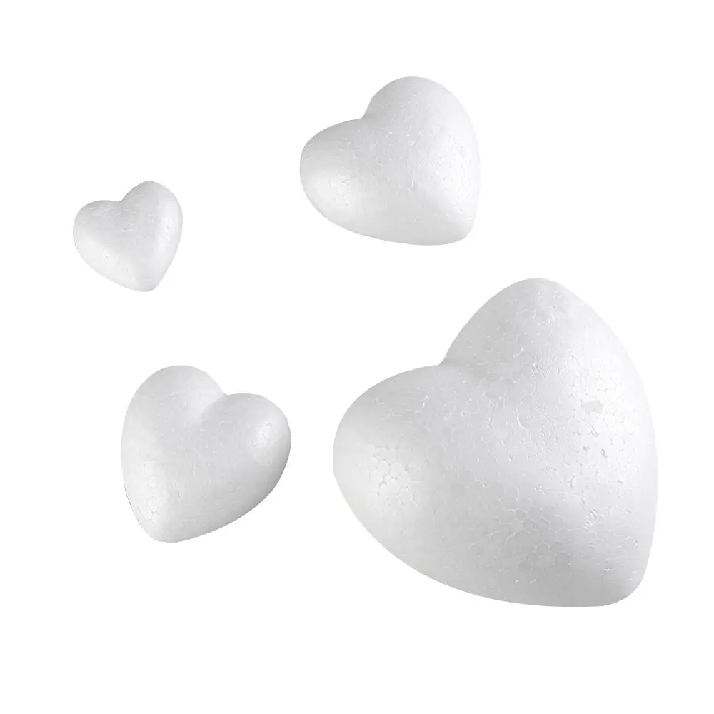 4/6/8.5/10/15cm New Heart Foam Mould White Craft Balls Modelling Polystyrene Wedding Decor DIY Ball Toys Party Decor