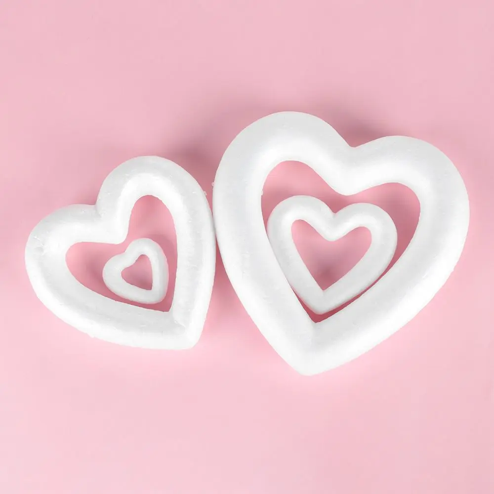 4/6/8.5/10/15cm New Heart Foam Mould White Craft Balls Modelling Polystyrene Wedding Decor DIY Ball Toys Party Decor