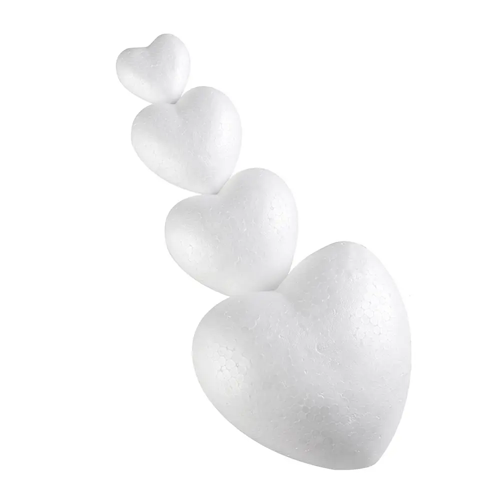 4/6/8.5/10/15cm New Heart Foam Mould White Craft Balls Modelling Polystyrene Wedding Decor DIY Ball Toys Party Decor
