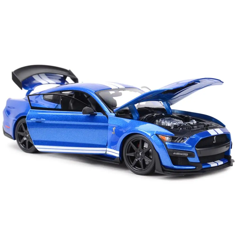 Maisto 1:18 2020 Mustang Shelby GT500 Ford Blue Sports Car Static Die Cast Vehicles Collectible Model Car Toys
