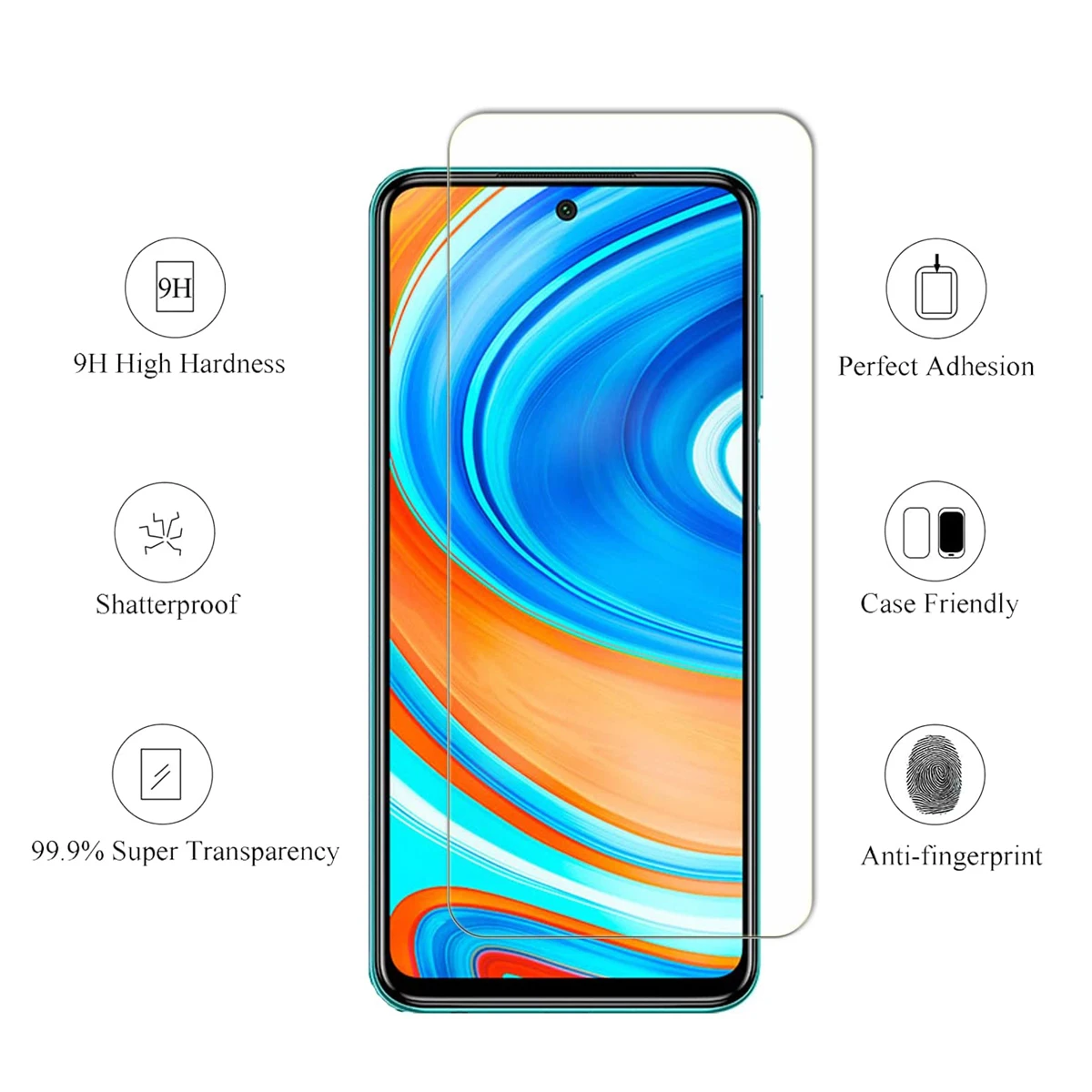 2/4Pcs 9H Tempered Glass For Xiaomi Redmi Note 9 Pro Screen Protector Glass Film