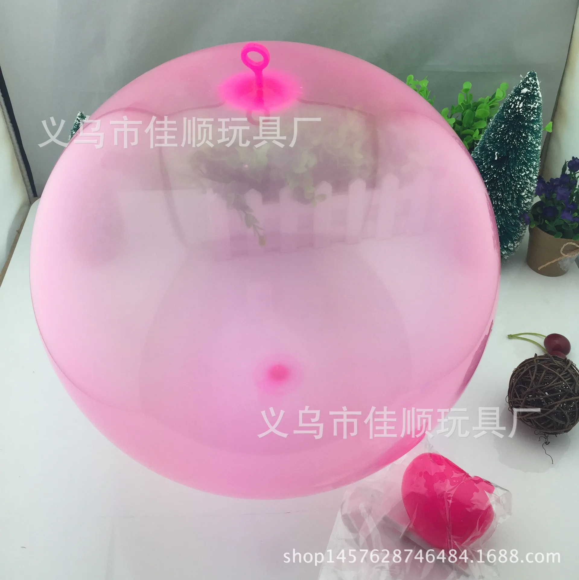 Children's Toys Birthday Gift Elastic Ball TPR Balloon Transparent Water Injection Bubble Ball