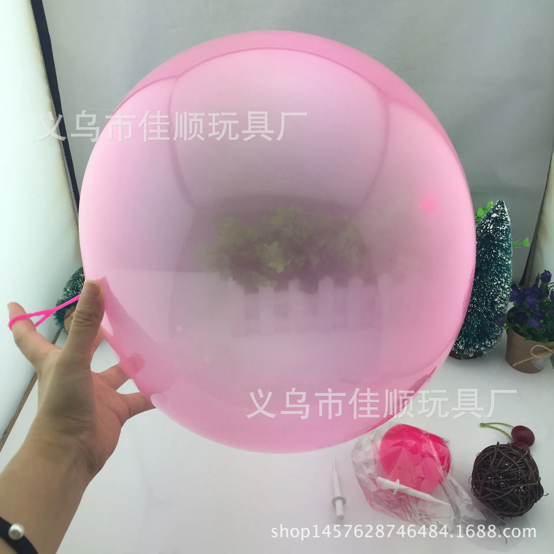 Children's Toys Birthday Gift Elastic Ball TPR Balloon Transparent Water Injection Bubble Ball