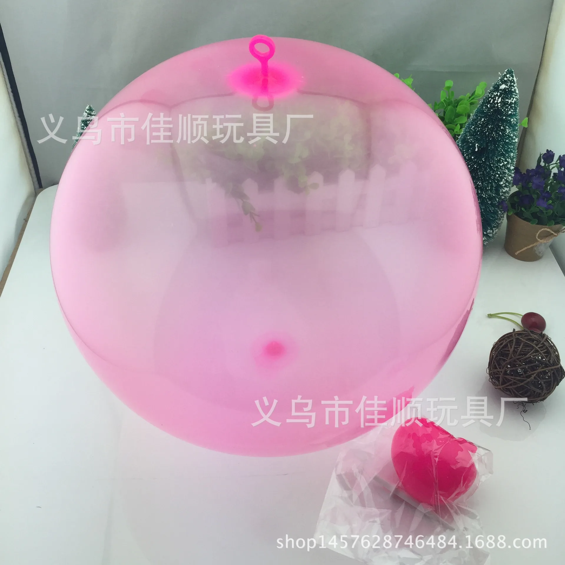 Children's Toys Birthday Gift Elastic Ball TPR Balloon Transparent Water Injection Bubble Ball