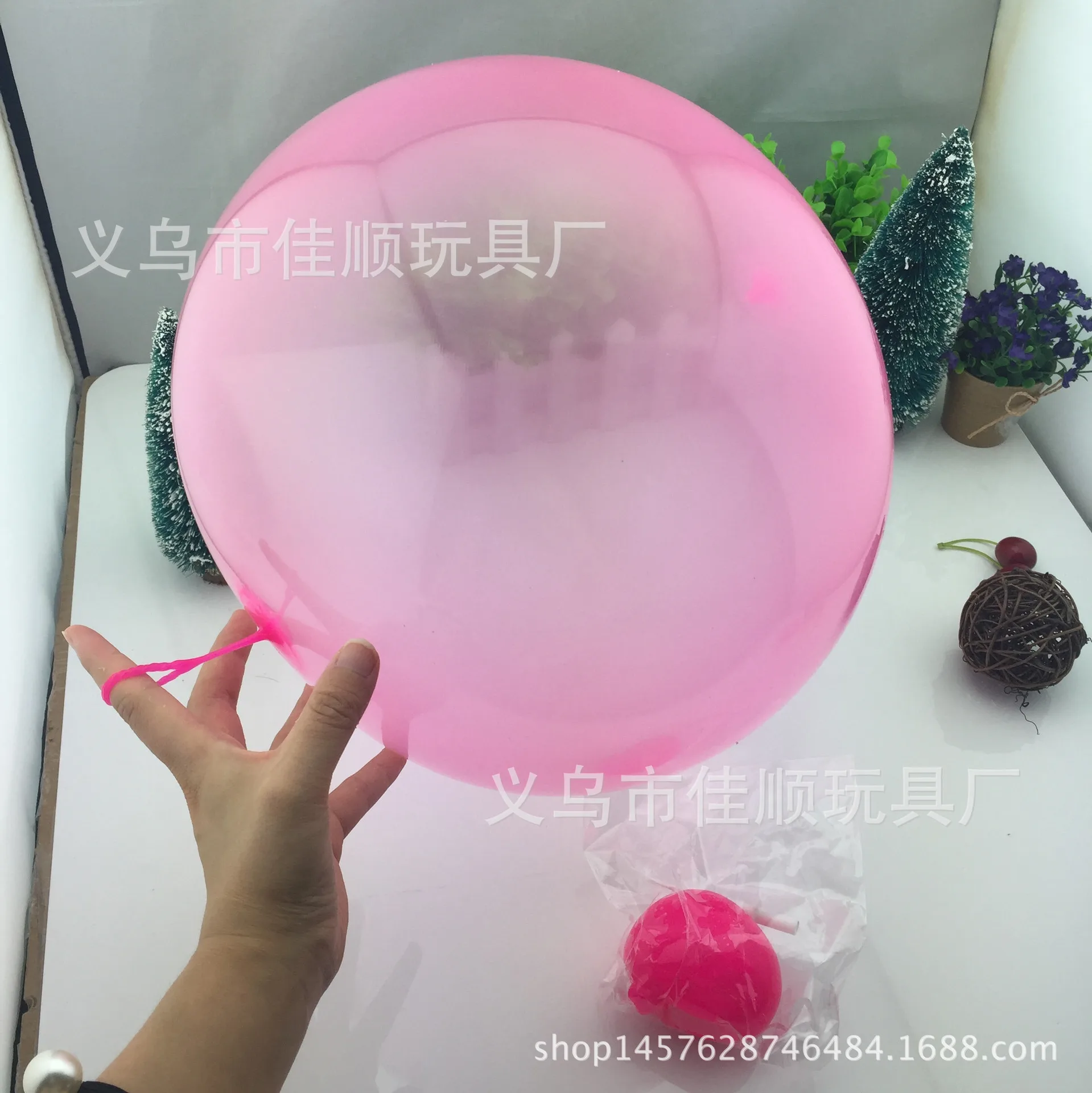 Children's Toys Birthday Gift Elastic Ball TPR Balloon Transparent Water Injection Bubble Ball