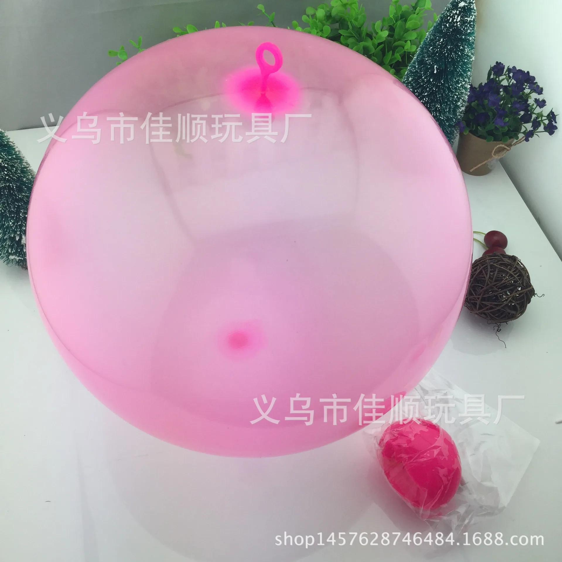 Children's Toys Birthday Gift Elastic Ball TPR Balloon Transparent Water Injection Bubble Ball