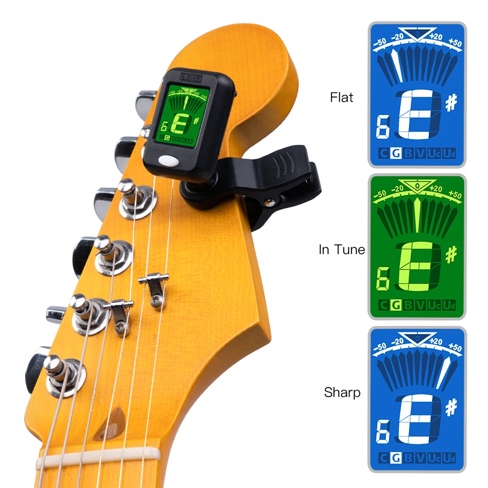 JOYO JT-09 Guitar Tuner Clip-on Digital Electronic Tuner for Acoustic Guitar Bass Violin Ukulele Guitar Parts & Accessories