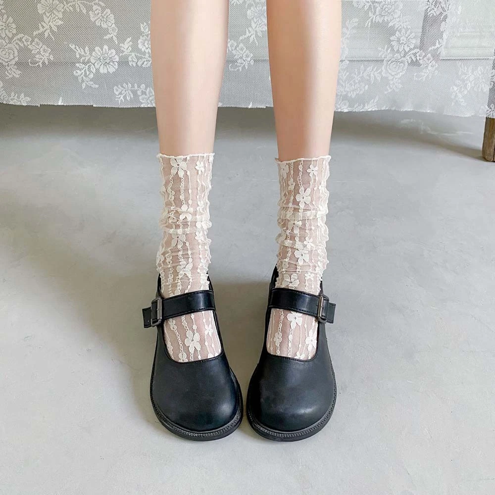Girls' Fashion Summer Hollow Out Soft Fresh Lace Flower Chic Socks Ladies Breathable Mesh Thin Sokken Dropship