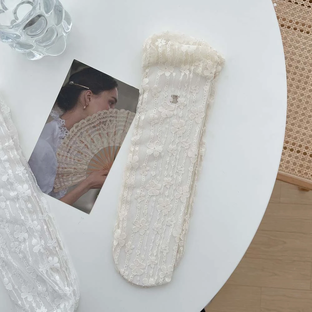 Girls' Fashion Summer Hollow Out Soft Fresh Lace Flower Chic Socks Ladies Breathable Mesh Thin Sokken Dropship
