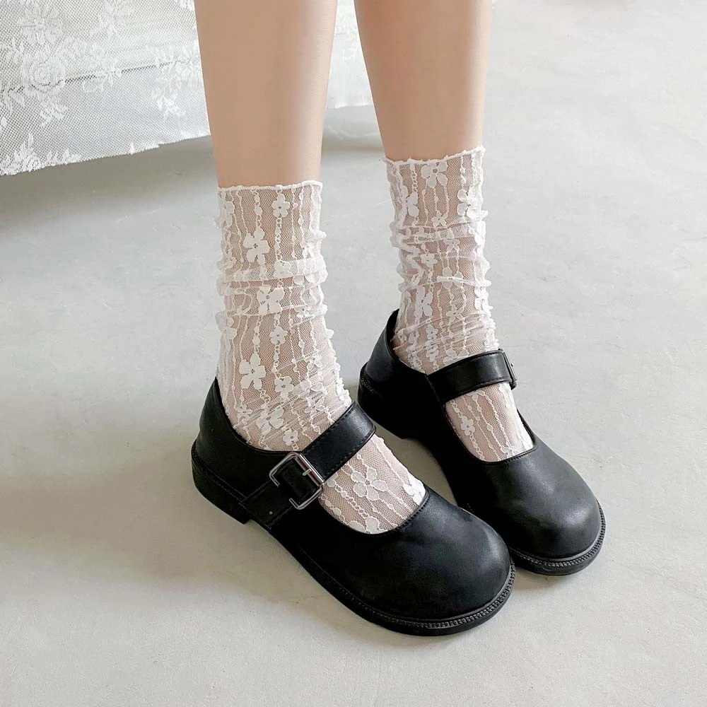 Girls' Fashion Summer Hollow Out Soft Fresh Lace Flower Chic Socks Ladies Breathable Mesh Thin Sokken Dropship
