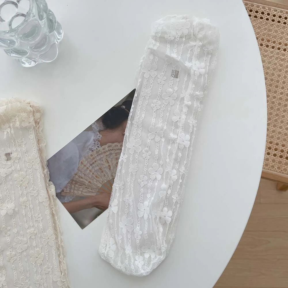 Girls' Fashion Summer Hollow Out Soft Fresh Lace Flower Chic Socks Ladies Breathable Mesh Thin Sokken Dropship