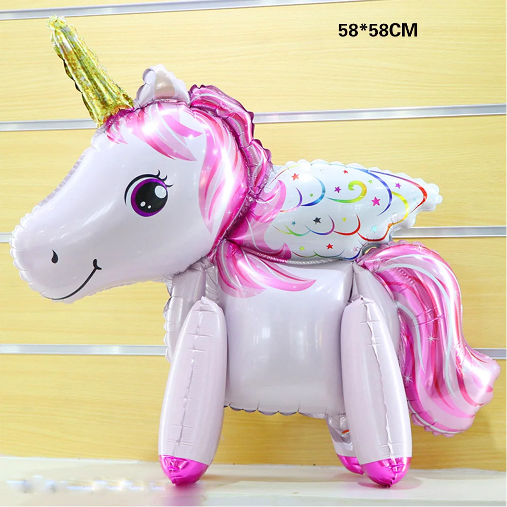 Self Standing Unicorn Balloons Birthday Decorations for Girls Unicorn Mylar Balloon Party Decorations Children's Day Decorations