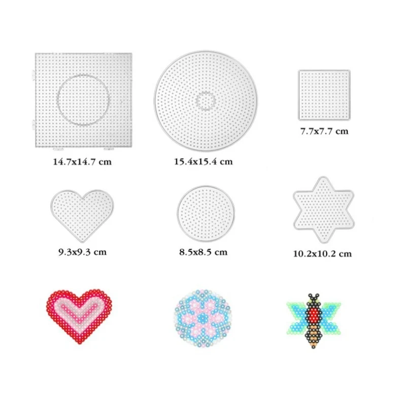 9pcs 5mm Pegboard for Hama Bead 3D Puzzle Template For Perler Iron Beads Educational Toys Fuse Beads Jigsaw Puzzle Juguetes