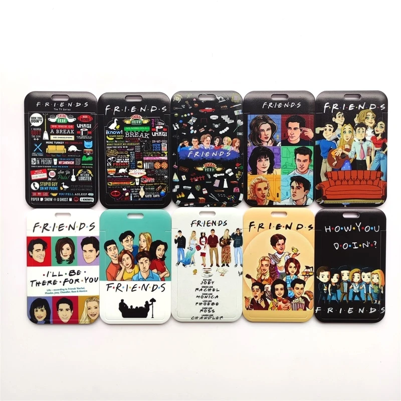 Friends ID Card Holder Lanyard Men's Door Badge Holders Neck Strap Key Chain Business Card Protector Key Rings