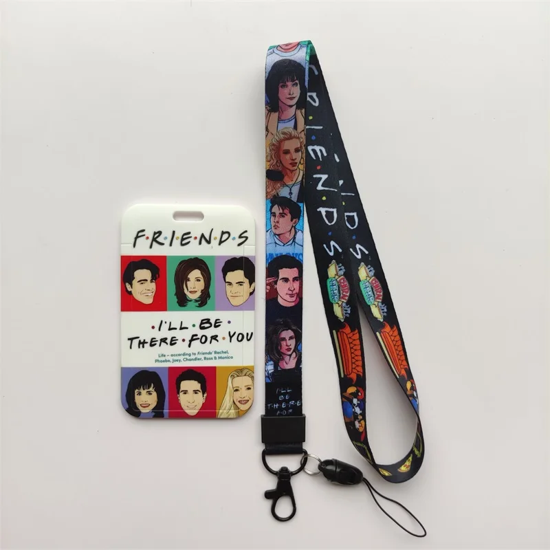 Friends ID Card Holder Lanyard Men's Door Badge Holders Neck Strap Key Chain Business Card Protector Key Rings