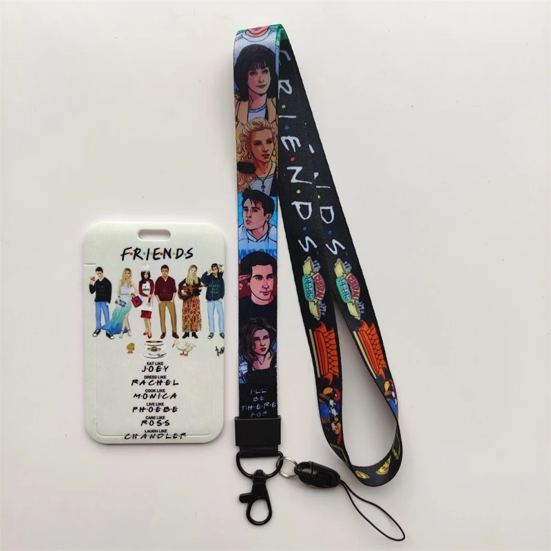 Friends ID Card Holder Lanyard Men's Door Badge Holders Neck Strap Key Chain Business Card Protector Key Rings
