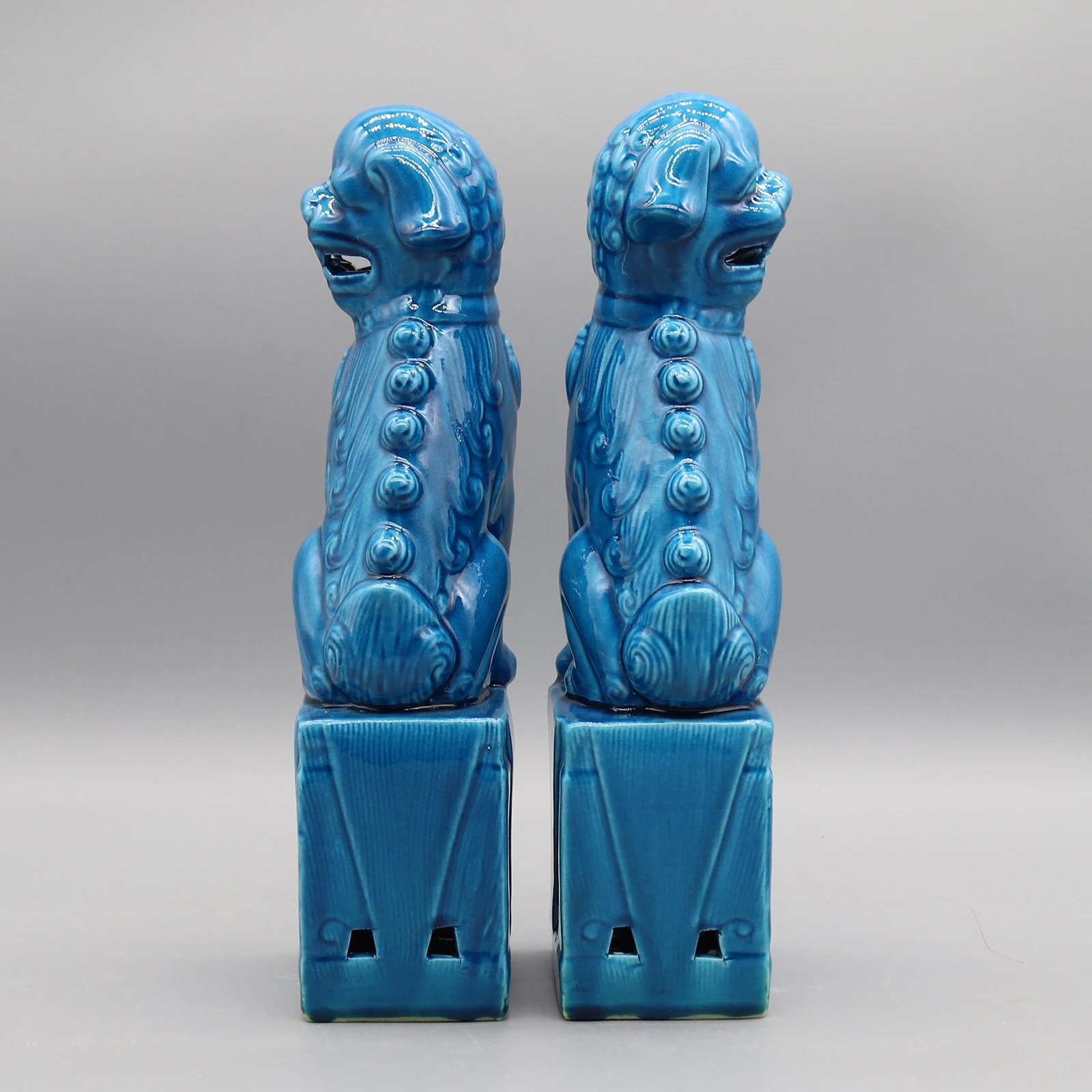 Pair of Foo Dogs, Fu Dogs, Buddha Dogs, Chinese Guardian Lions, Ceramic Sculpture, Home Decoration