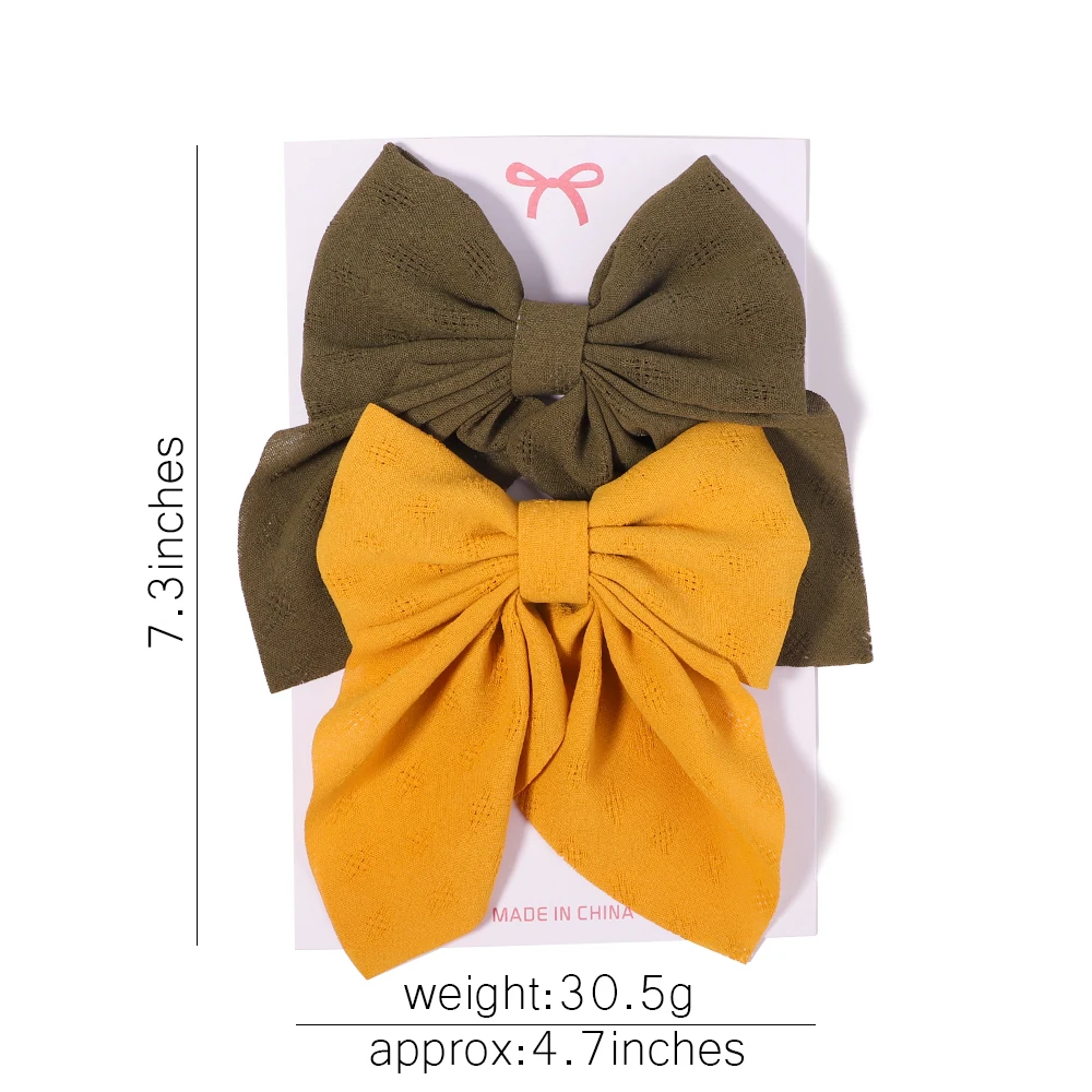 2Pcs/set Women Girls Sweet Print Bows Hair Clips Hairpins Ribbon Barrettes Duckbill Clip Headwear Female Summer Hair Accessories