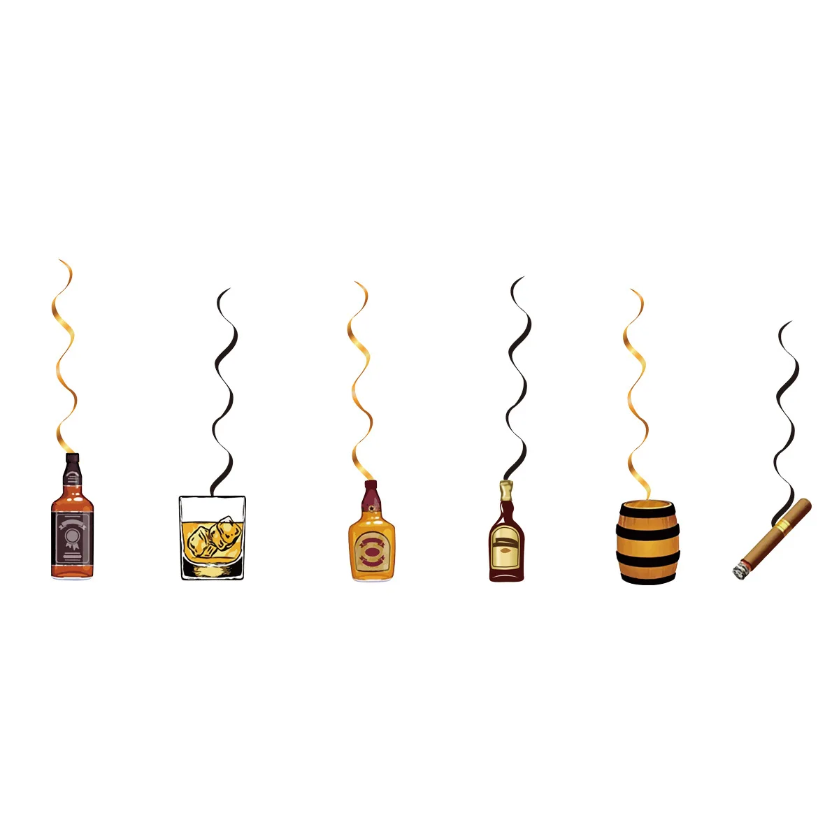 Whiskey Birthday Party Decorations Whiskey Bottle Foil Balloon Banner Cake Toppers Men Women 30th 40th 50th Birthday Party Decor