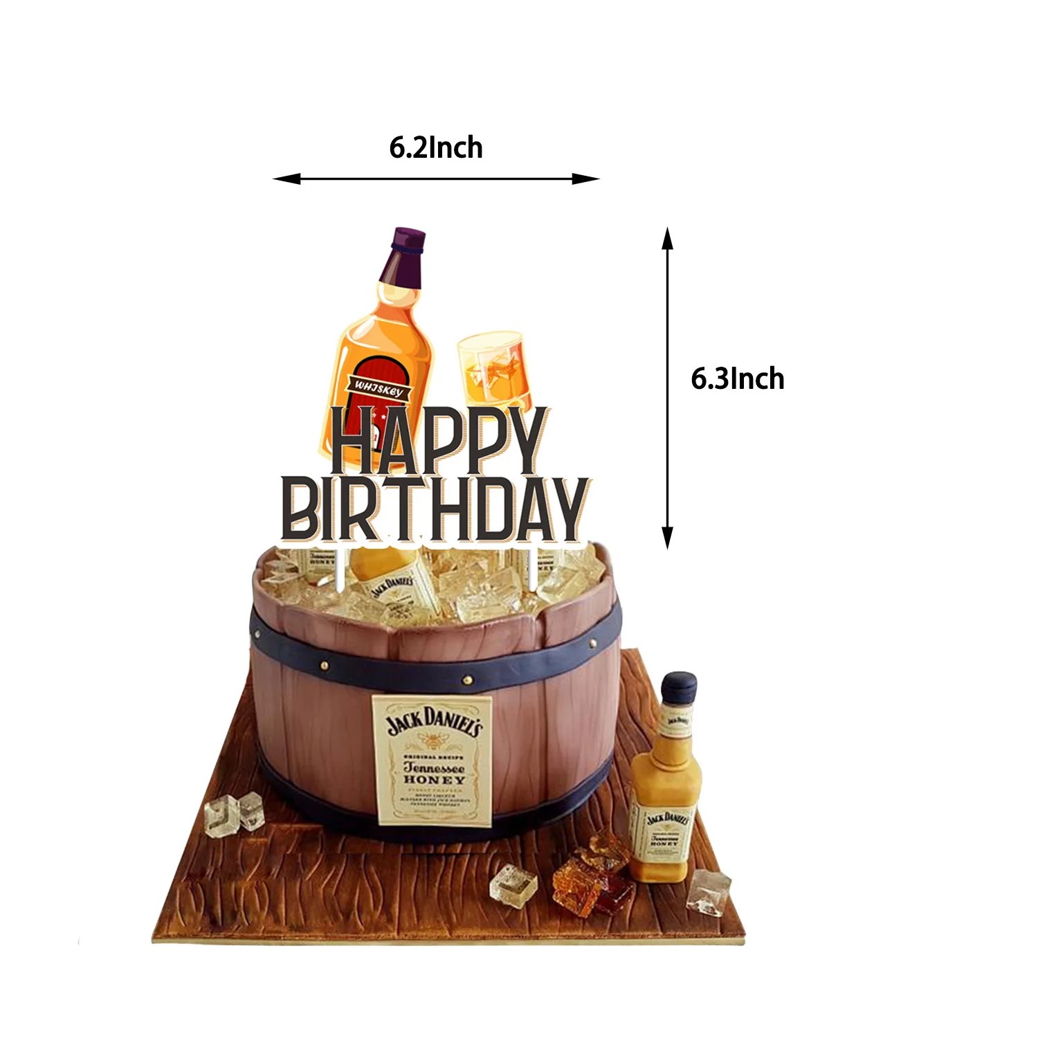 Whiskey Birthday Party Decorations Whiskey Bottle Foil Balloon Banner Cake Toppers Men Women 30th 40th 50th Birthday Party Decor