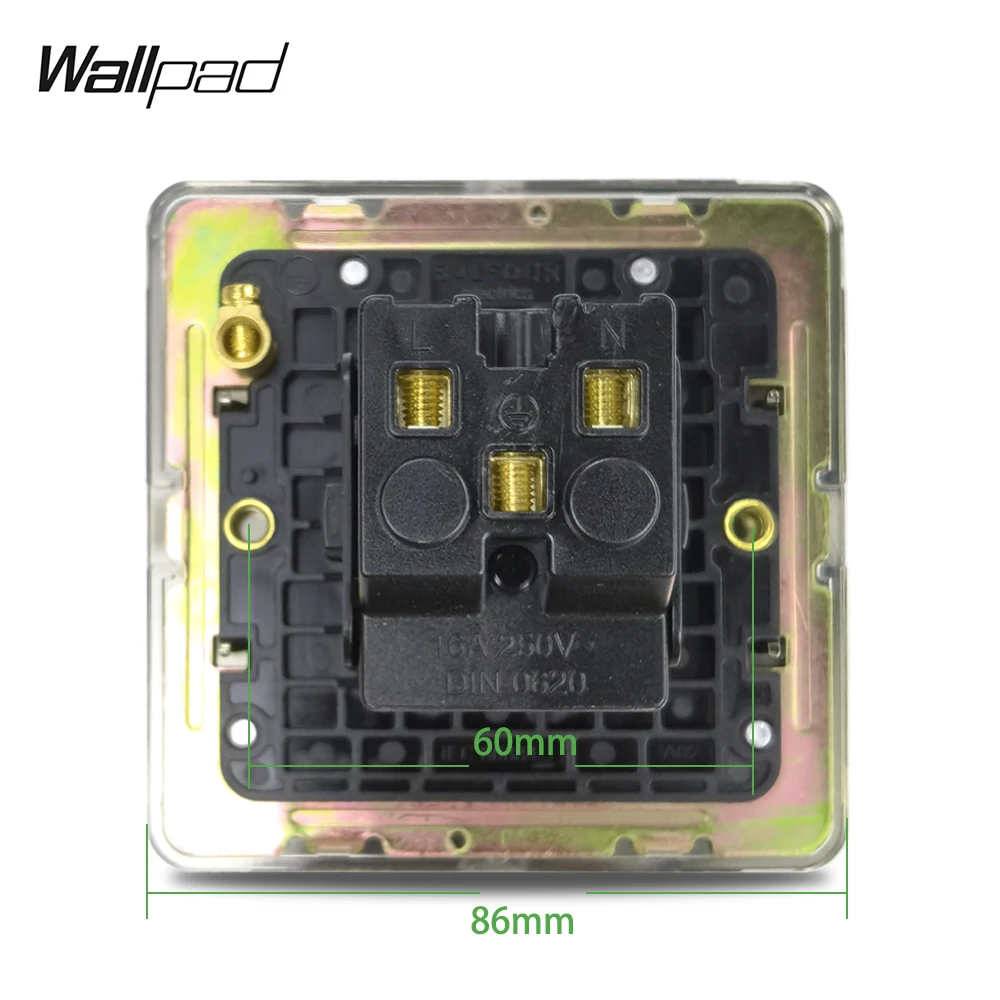 Wallpad EU Wall Socket Antique Brass Electrical Outlet Stainless Steel Panel German Schuko 4 Colors