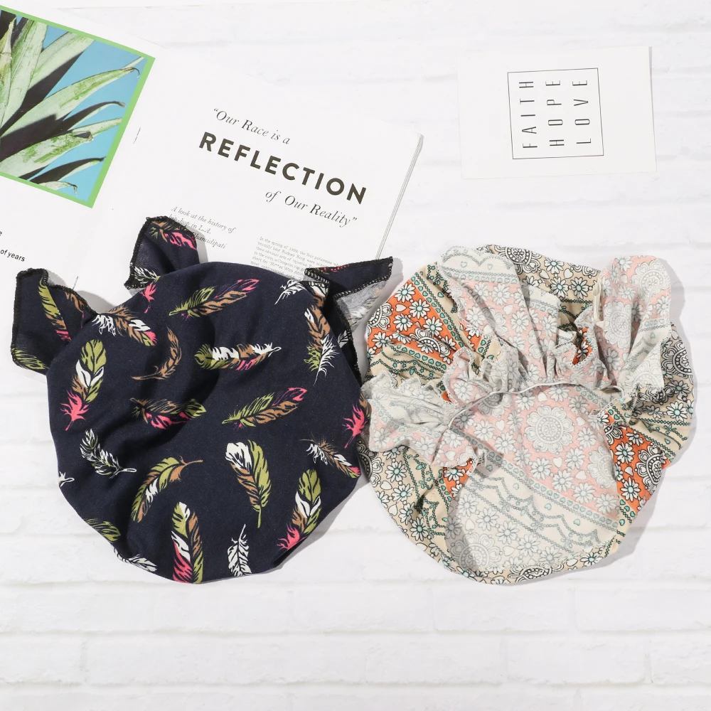 New high quality Women Stretchy Turban Cotton Beanie Pre Tied Scarf Head Scarf Chemo Hat Cancer Scarves Lady Hair accessories