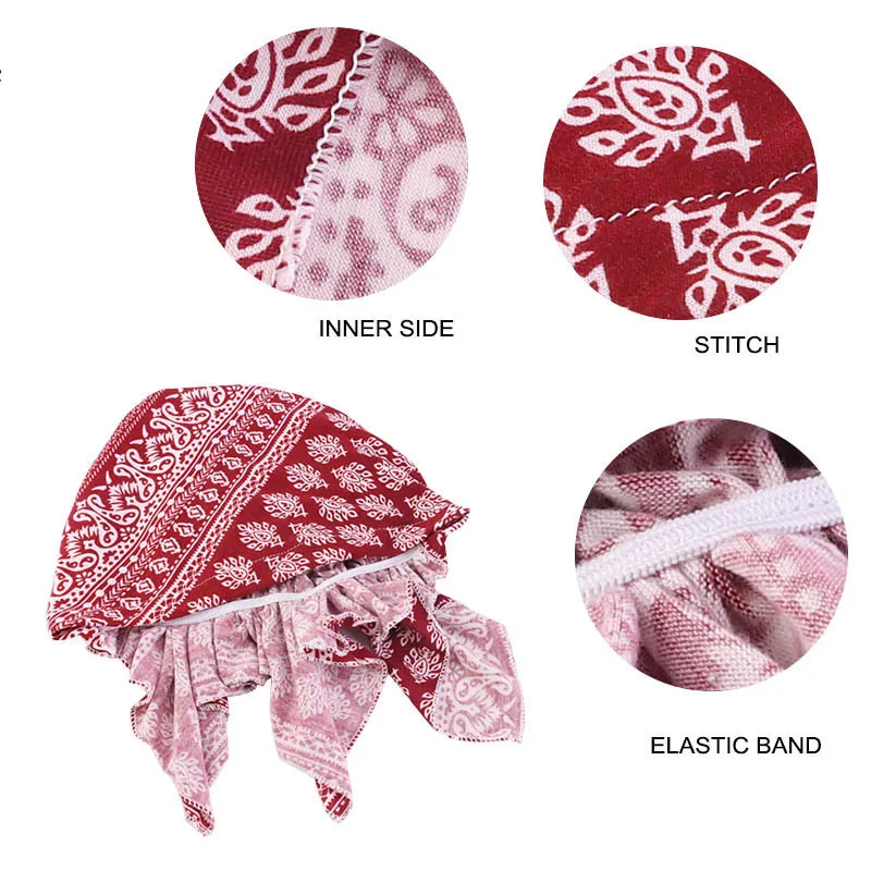 New high quality Women Stretchy Turban Cotton Beanie Pre Tied Scarf Head Scarf Chemo Hat Cancer Scarves Lady Hair accessories