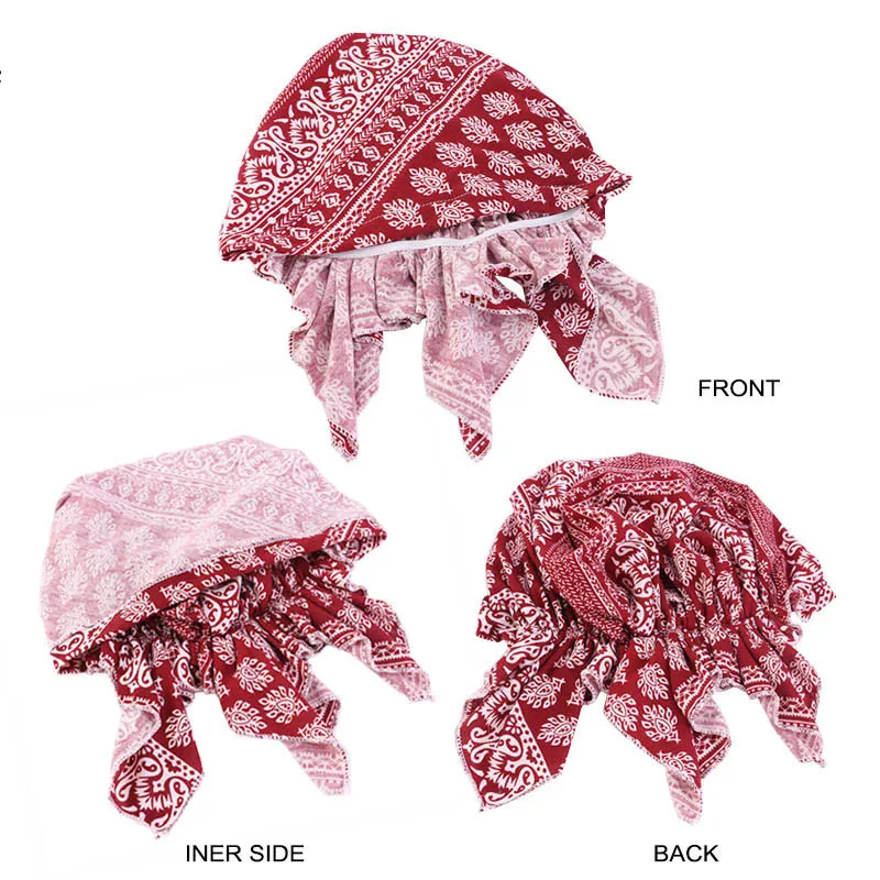 New high quality Women Stretchy Turban Cotton Beanie Pre Tied Scarf Head Scarf Chemo Hat Cancer Scarves Lady Hair accessories