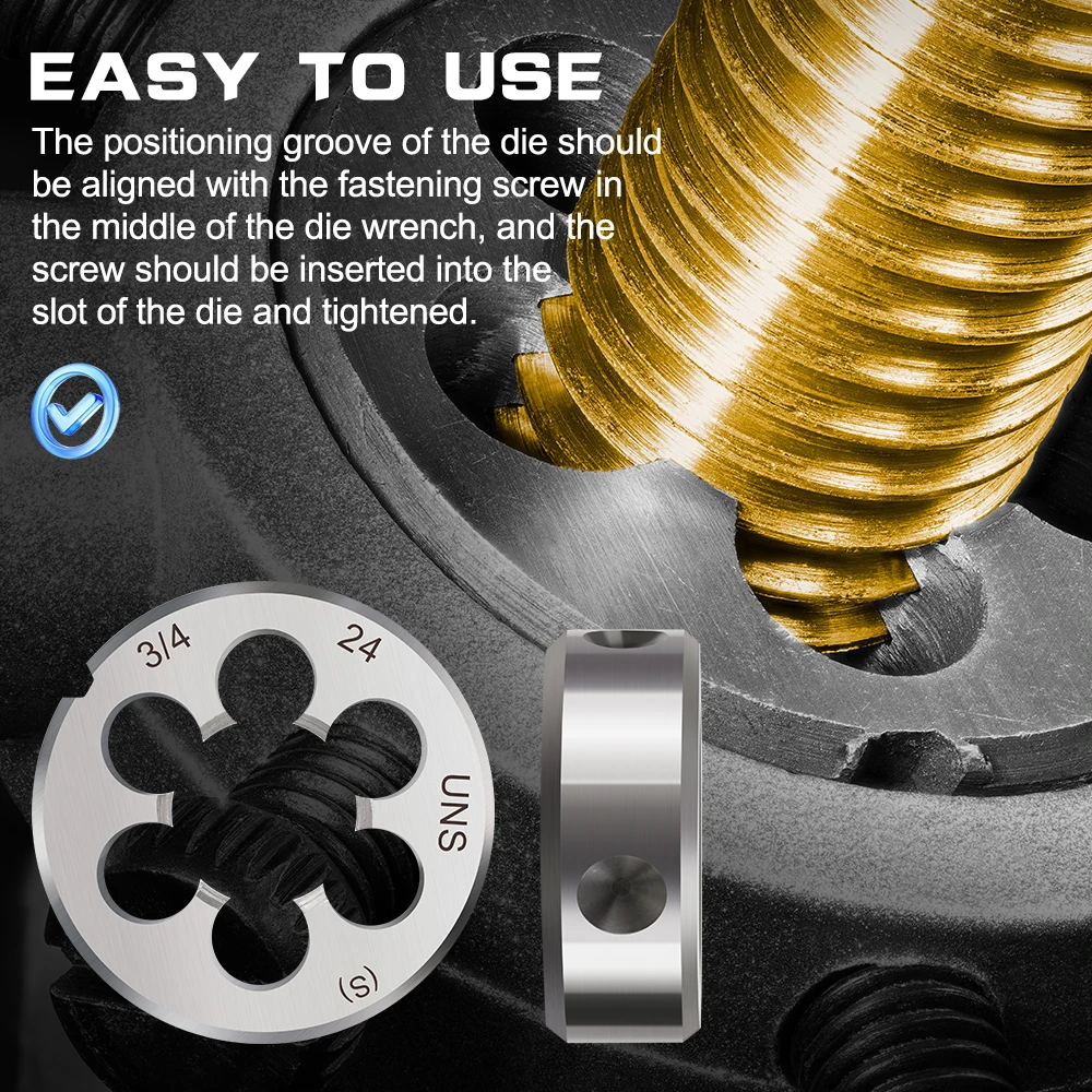 HAMPTON Thread Die Right Hand Die UN UNC UNF UNEF 5/16 3/8 7/16 1/2 5/8 9/16 3/4 Thread Die Threading Tools Screw Die