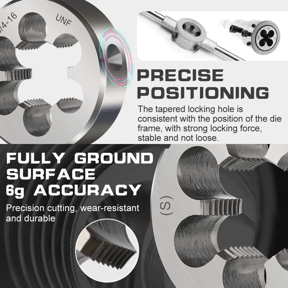 HAMPTON Thread Die Right Hand Die UN UNC UNF UNEF 5/16 3/8 7/16 1/2 5/8 9/16 3/4 Thread Die Threading Tools Screw Die