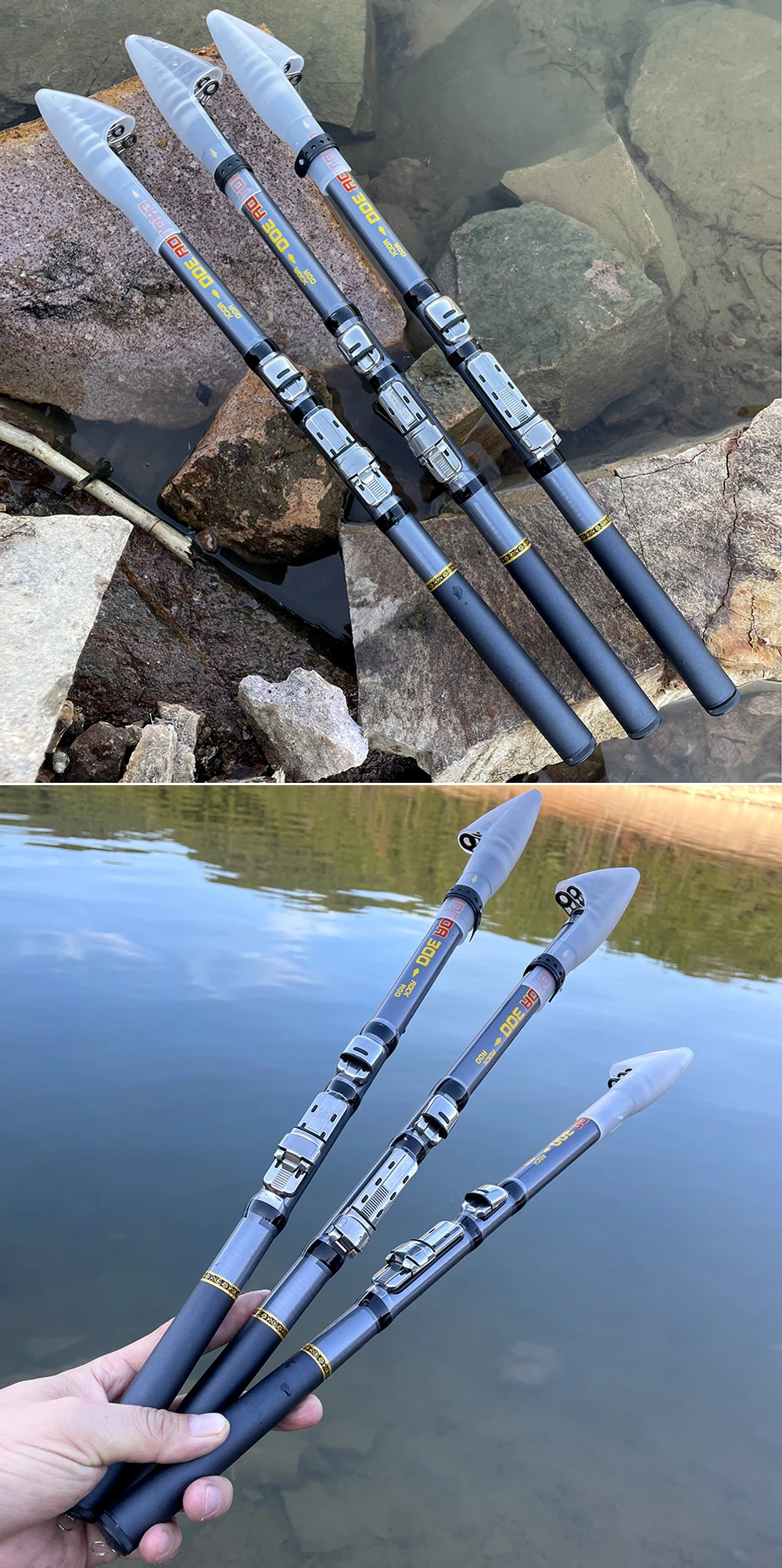 Fishing Rod Ultra-light 1.5-3.0m Rock Telescopic Carbon Fiber Portable Mini Spinning Rod