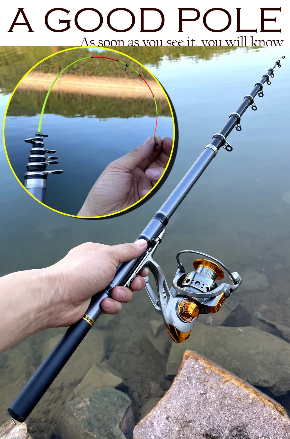Fishing Rod Ultra-light 1.5-3.0m Rock Telescopic Carbon Fiber Portable Mini Spinning Rod